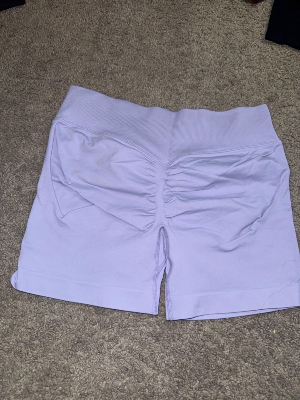 High-Rise Lilac Scrunch-Back Bike Shorts